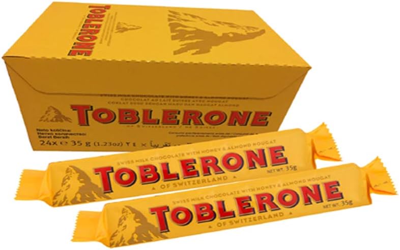 TOBLERONE 24 barras de chocolate con leche suizo , 24 x 35 g