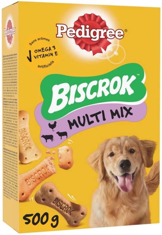 Caja de galletas para perro Biscrok, 500 g, lote de 4