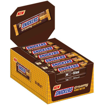 SNICKERS Creamy Peanut Butter – 24 Barritas x 36,5 g – 876 g – Chocolate con Crema de Cacahuete