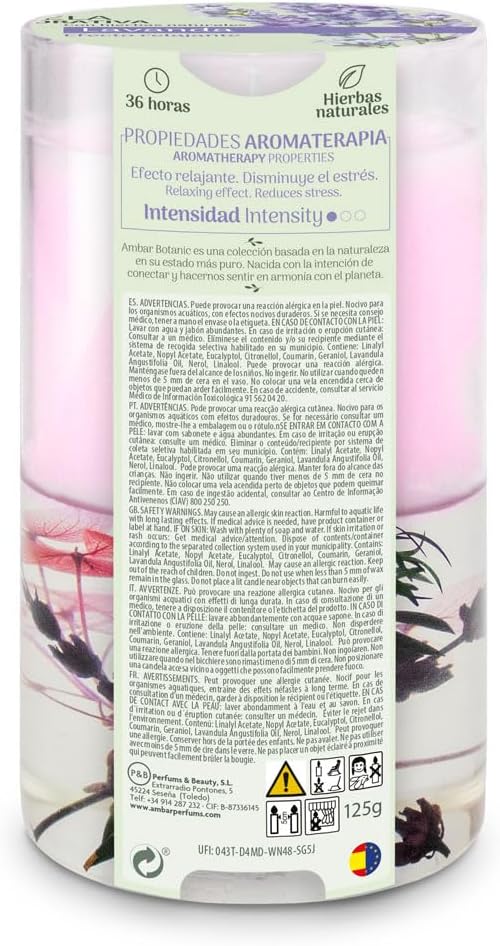 Pack 4 Velas Decorativas Lavanda 130 g – Ambar Botanic