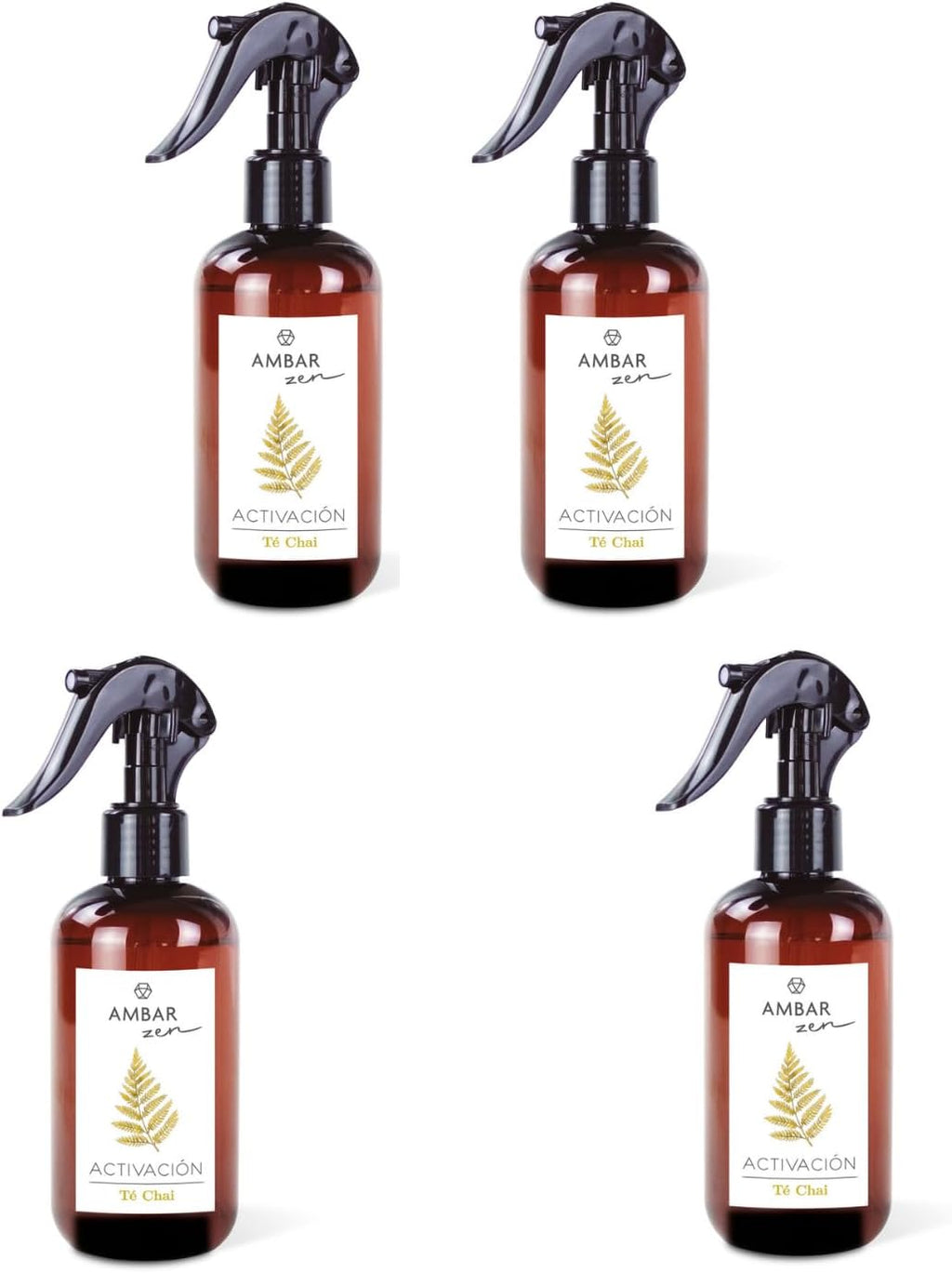 Ámbar Activación Té Chai – Pack de 4 Ambientadores en Spray (4x225ml)