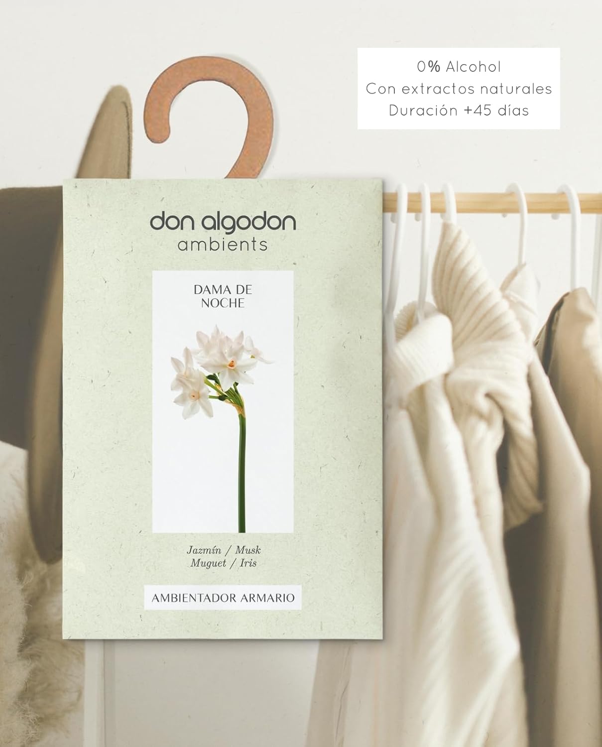 Ambientador de Armario Don Algodón Dama de Noche – Pack 6 Unidades