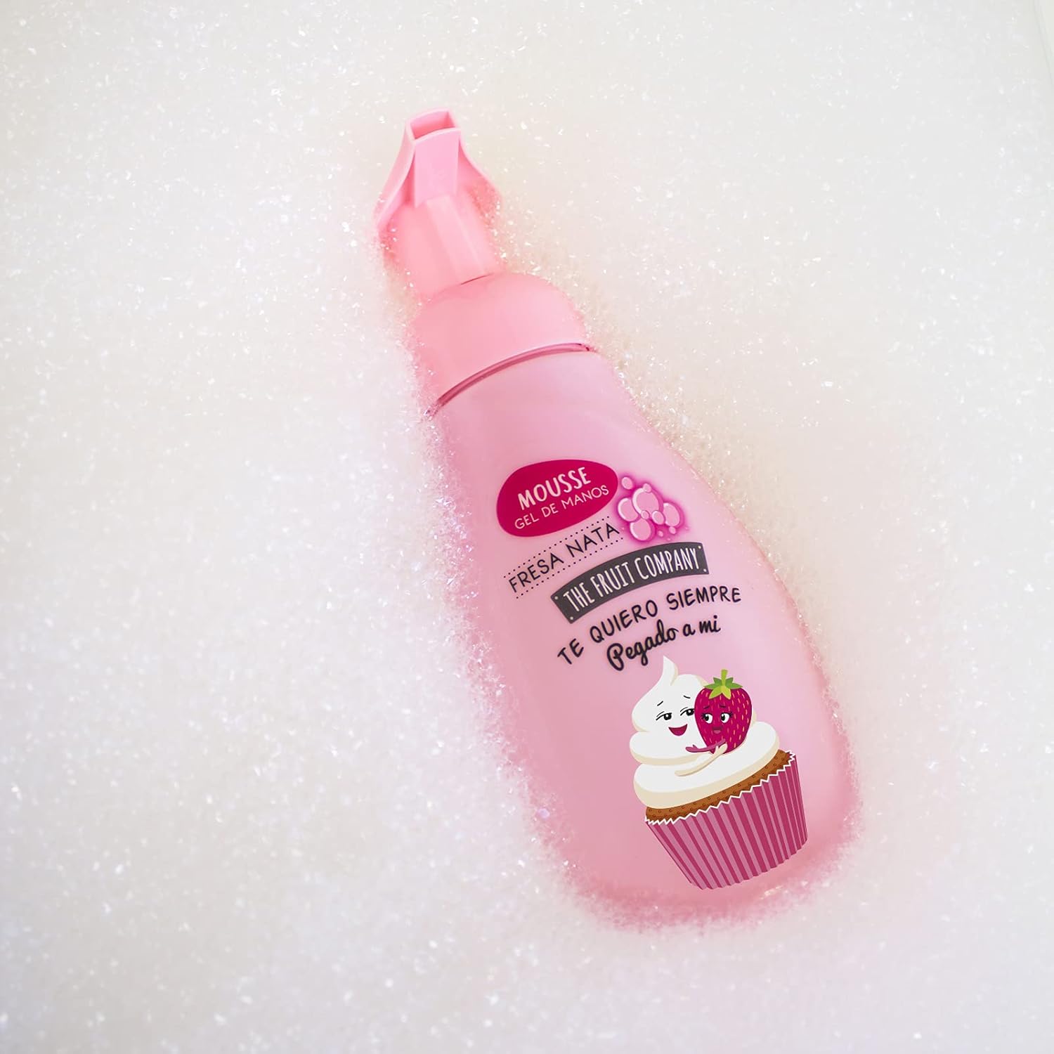 The Fruit Company  - Jabón de Manos Espuma Mousse, Fresa Nata, 250 ml, 4 ud.