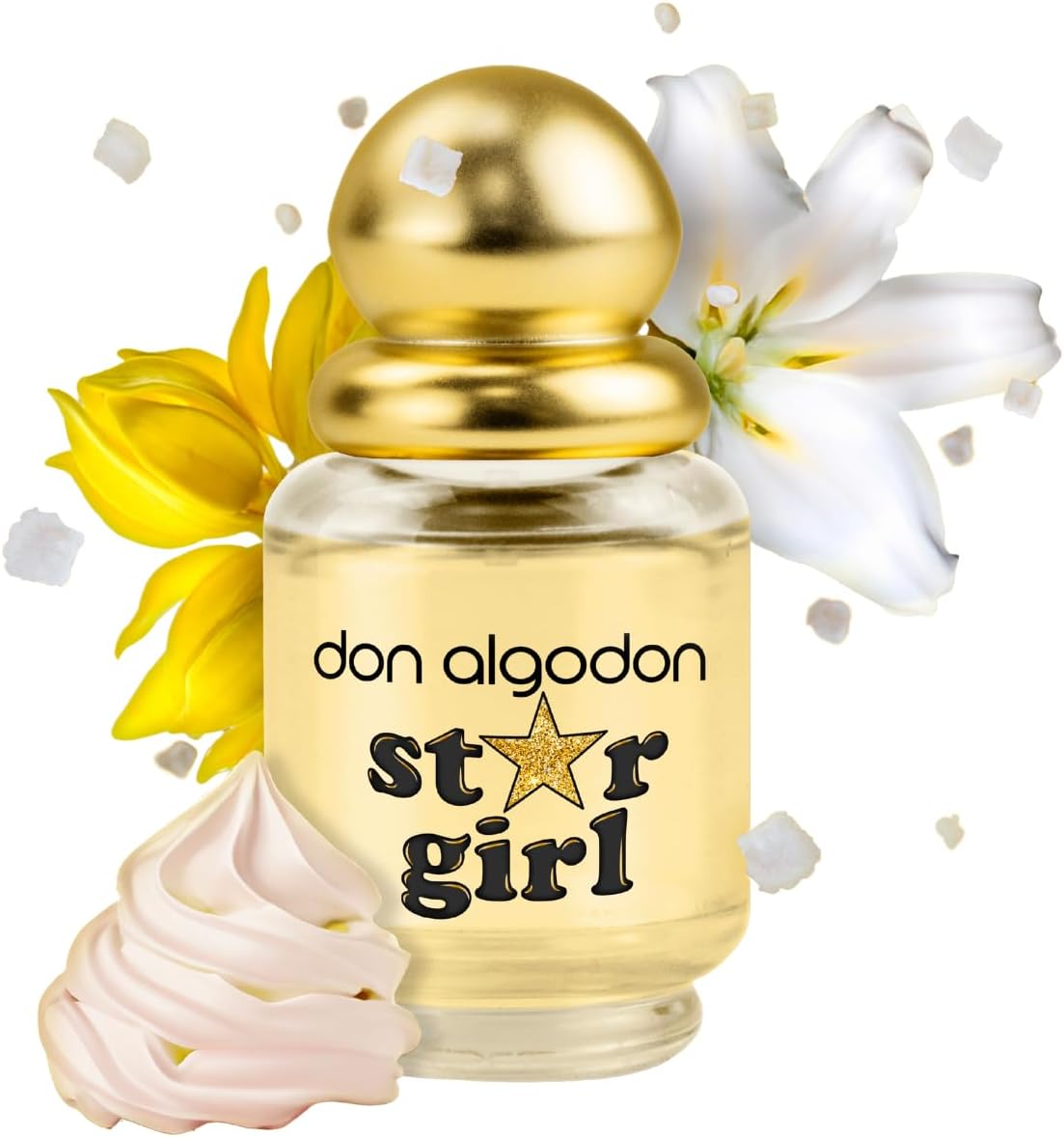 Set de Regalo Star Girl de Don Algodón. Incluye la fragancia Star Girl 30 ml, un 3D Lipgloss rojo, un eyeliner glitter y un neceser metalizado