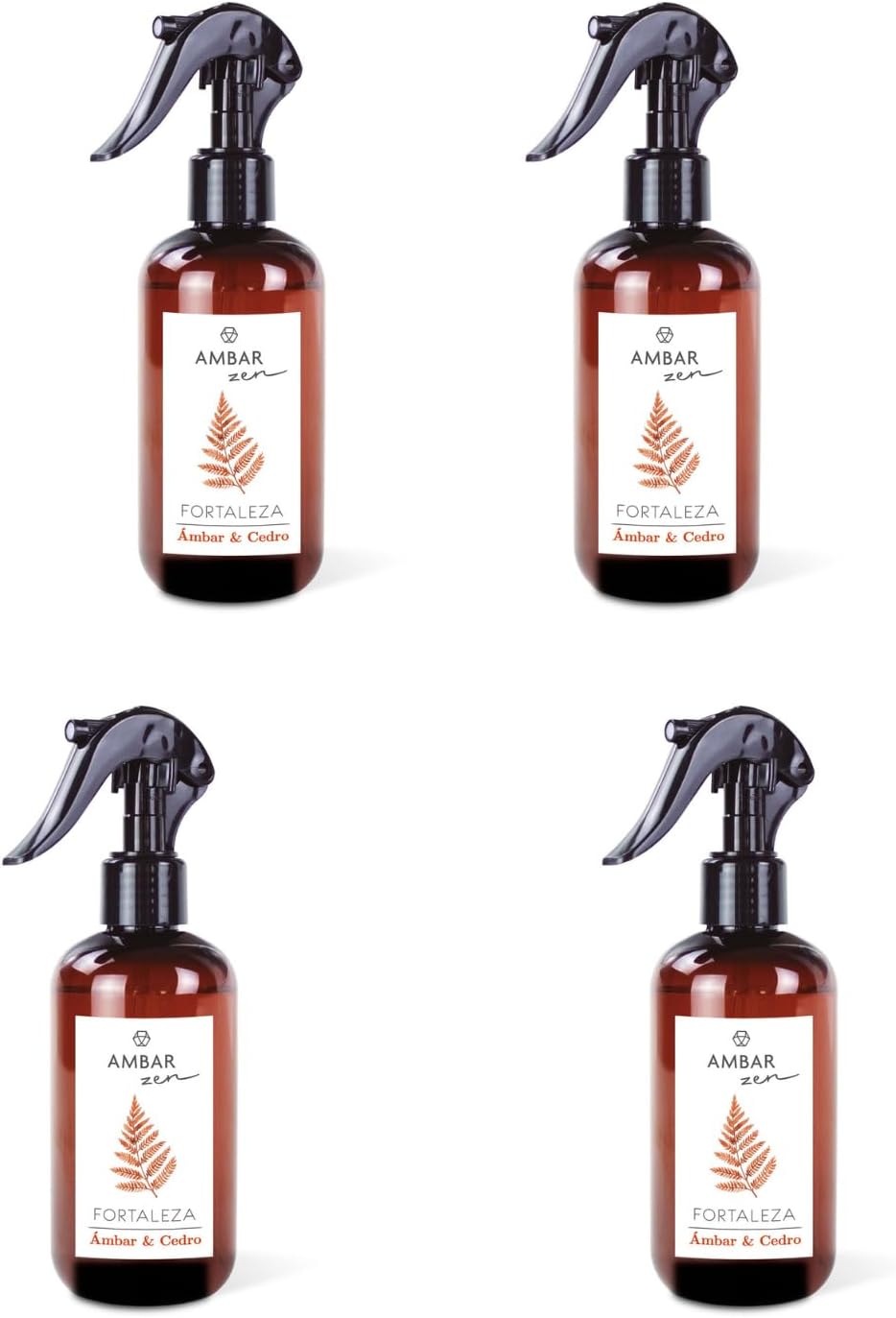 Ambar Activación Ámbar y Cedro – Pack de 4 Ambientadores en Spray (4x225ml)  Total 900ml