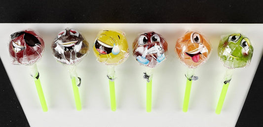 Intervan Space Chupi Mojis Chupas de Sabores Surtidos 100 Unidades | Caramelos con Palo Individuales Sin Gluten para Fiestas, Cumpleaños, Piñatas y Candy Bar