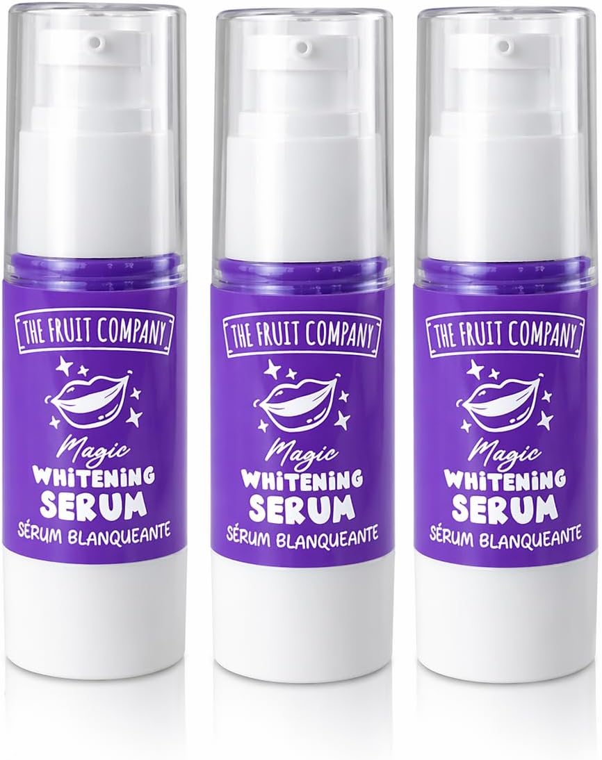 Pack 3 Sérum Blanqueador Dental The Fruit Company 30g | Corrector Violeta Anti Amarillo, Blanqueamiento en 30 Segundos, Menta Refrescante, Seguro para Esmalte