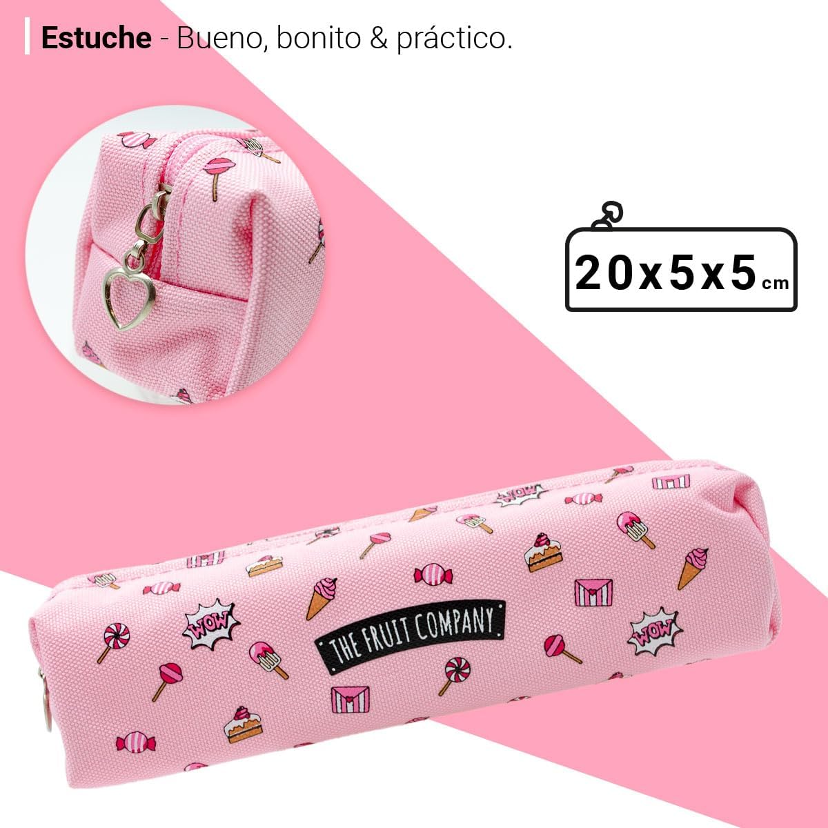 The Fruit Company Set Pack Regalo Fresa y Nata, Aceite Labial, Crema de Manos, Colonia Eau de Toilette, Neceser de Mano. Edición Navidad.