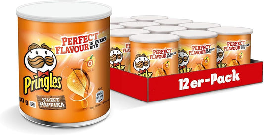 Pringles Paprika crisps 40g pack 12 botes snack salado Golominas