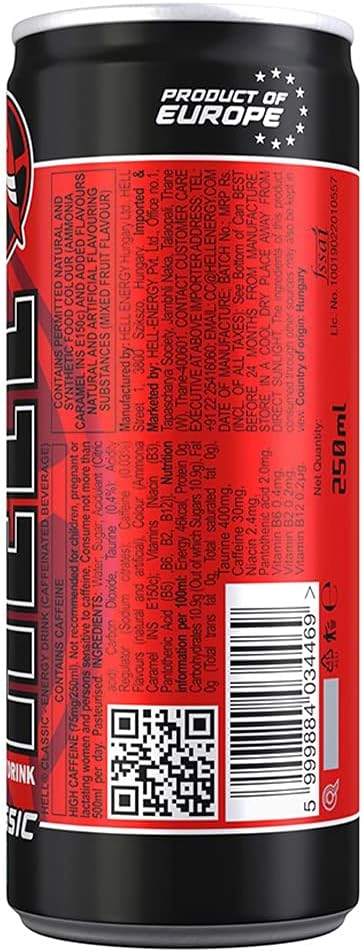 HELL ENERGY Bebida clásica  (250 ml x 24)