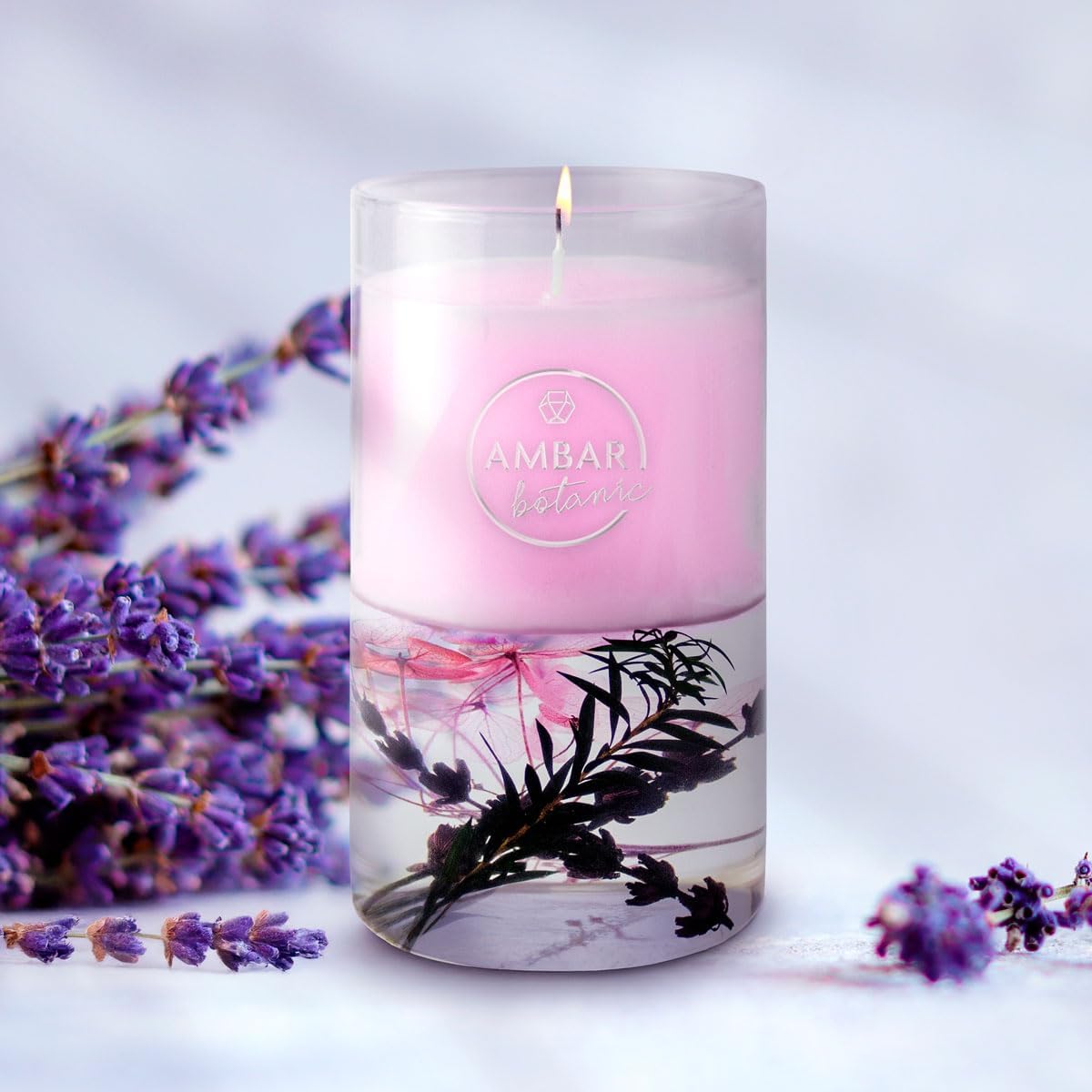 Pack 4 Velas Decorativas Lavanda 130 g – Ambar Botanic