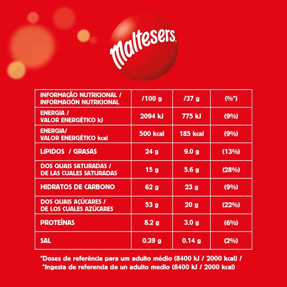 Maltesers Chocolate con Leche, 25x37g