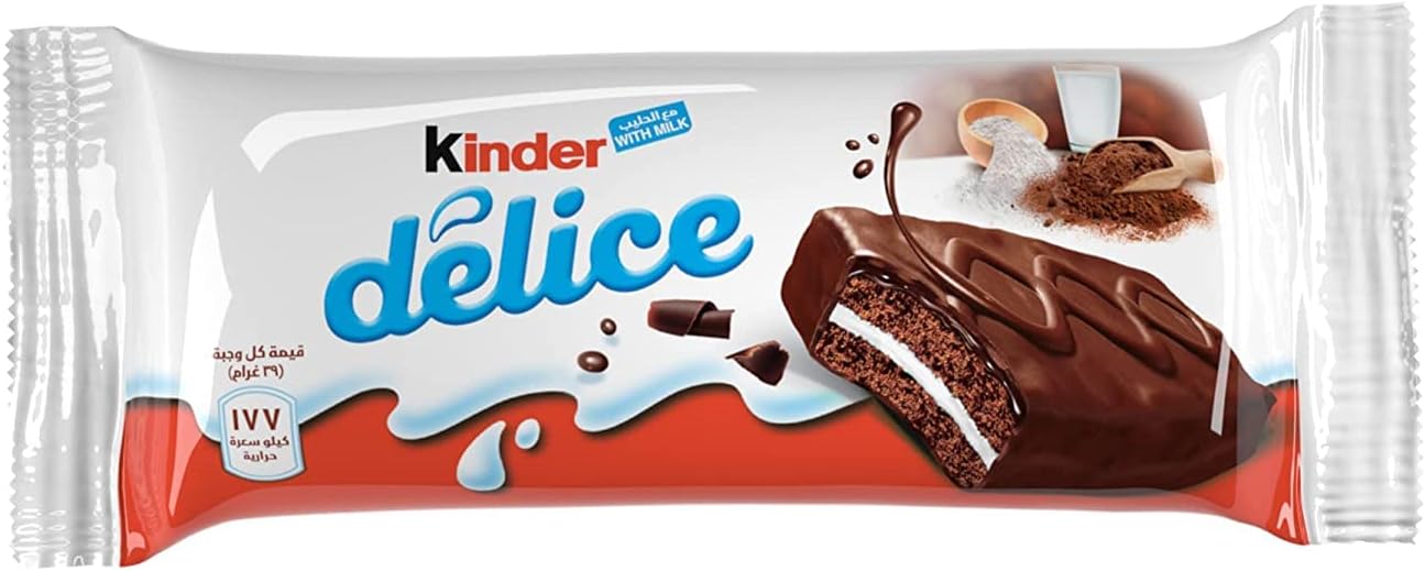 Kinder Délice – Bizcochitos Rellenos de Leche y Cacao (Pack 20 Unidades, 39 g)
