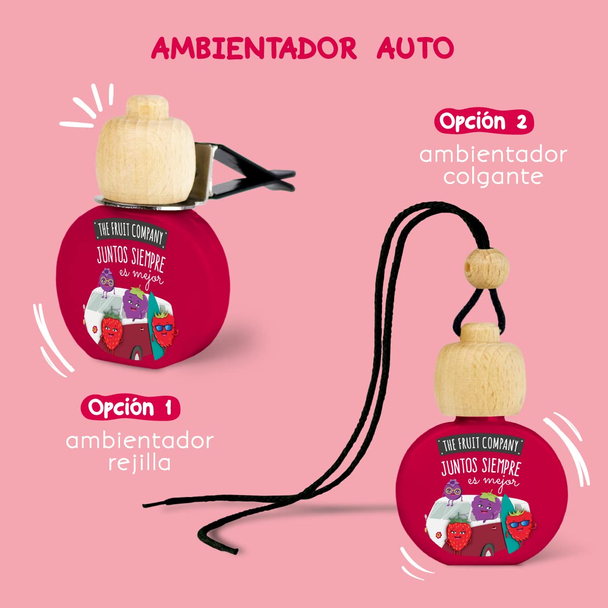 The Fruit Company - ambiebtador de coche  Pack de 4 unidades