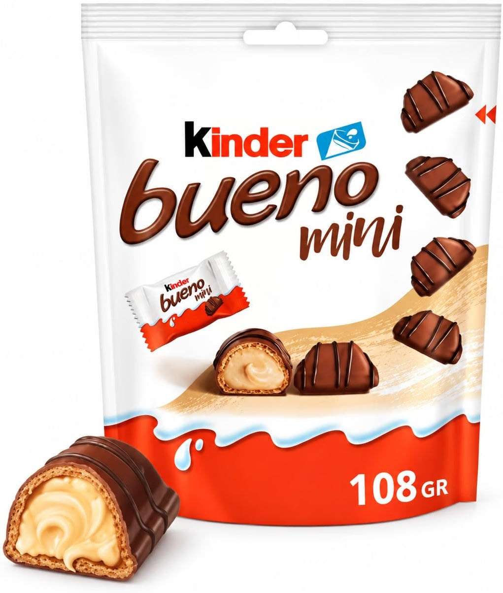 Kinder Bueno Mini – Caja de 16 Bolsas, 320 Unidades