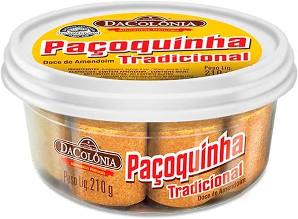 DACOLONIA Paçoquinha Tradicional 210g x5 – Dulce de Cacahuate Brasileño, Snack de Maní Premium, Pack Ahorro, Sabor Auténtico, Textura Suave y Deliciosa|B0GXKY432P