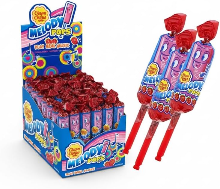 Melody Pops Piruletas Musicales Sabor Fresa – 48 unidades