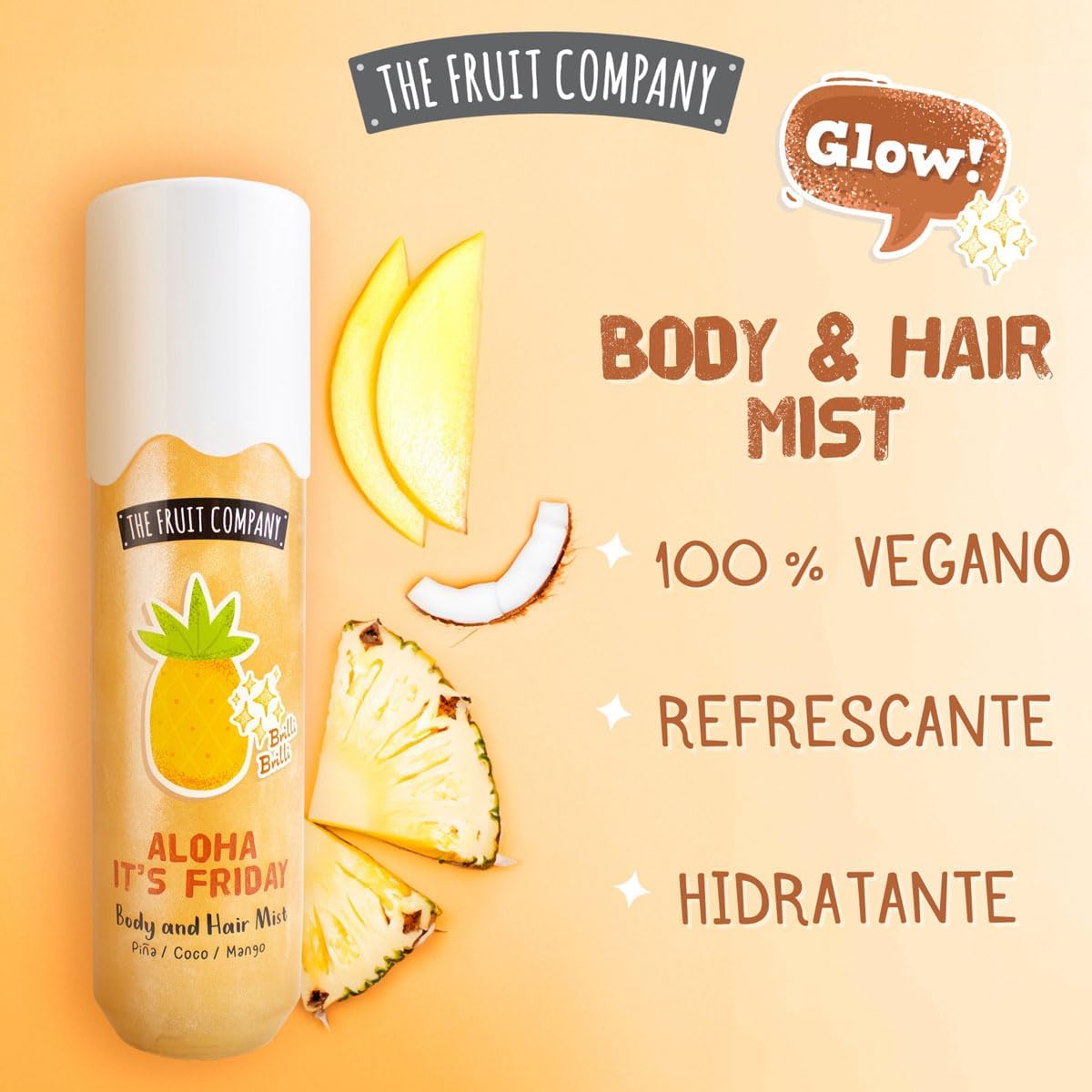 Pack de 2 Body Mist and Hair The Fruit Company piña coco y mango