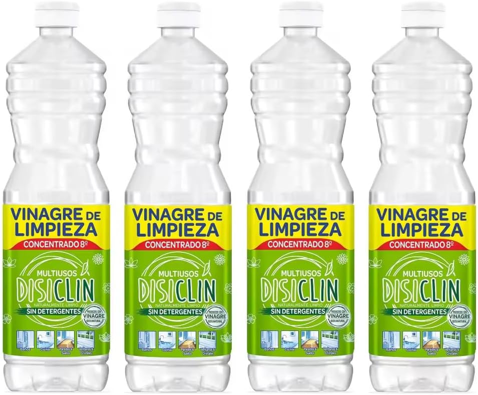 Disiclin Vinagre de Limpieza concentrado Multiusos 1L – Pack de 4