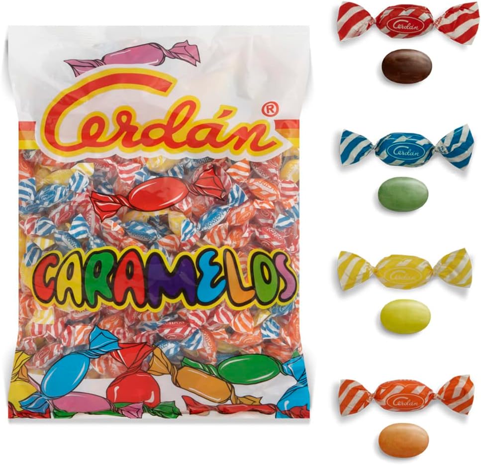 Caramelos Cerdán - Caramelos Ácidos de Sabores Surtidos | Bolsa de 300 Unidades (1kg)
