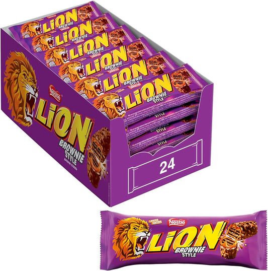 Nestlé Lion Brownie – Chocolatinas de Chocolate Sabor Brownie – Caja de 24 Unidades de 40 g