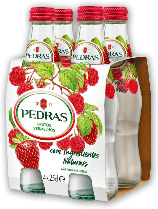 Agua mineral con gas sabor frutos rojos pack 4x25cl sin azúcar Golominas