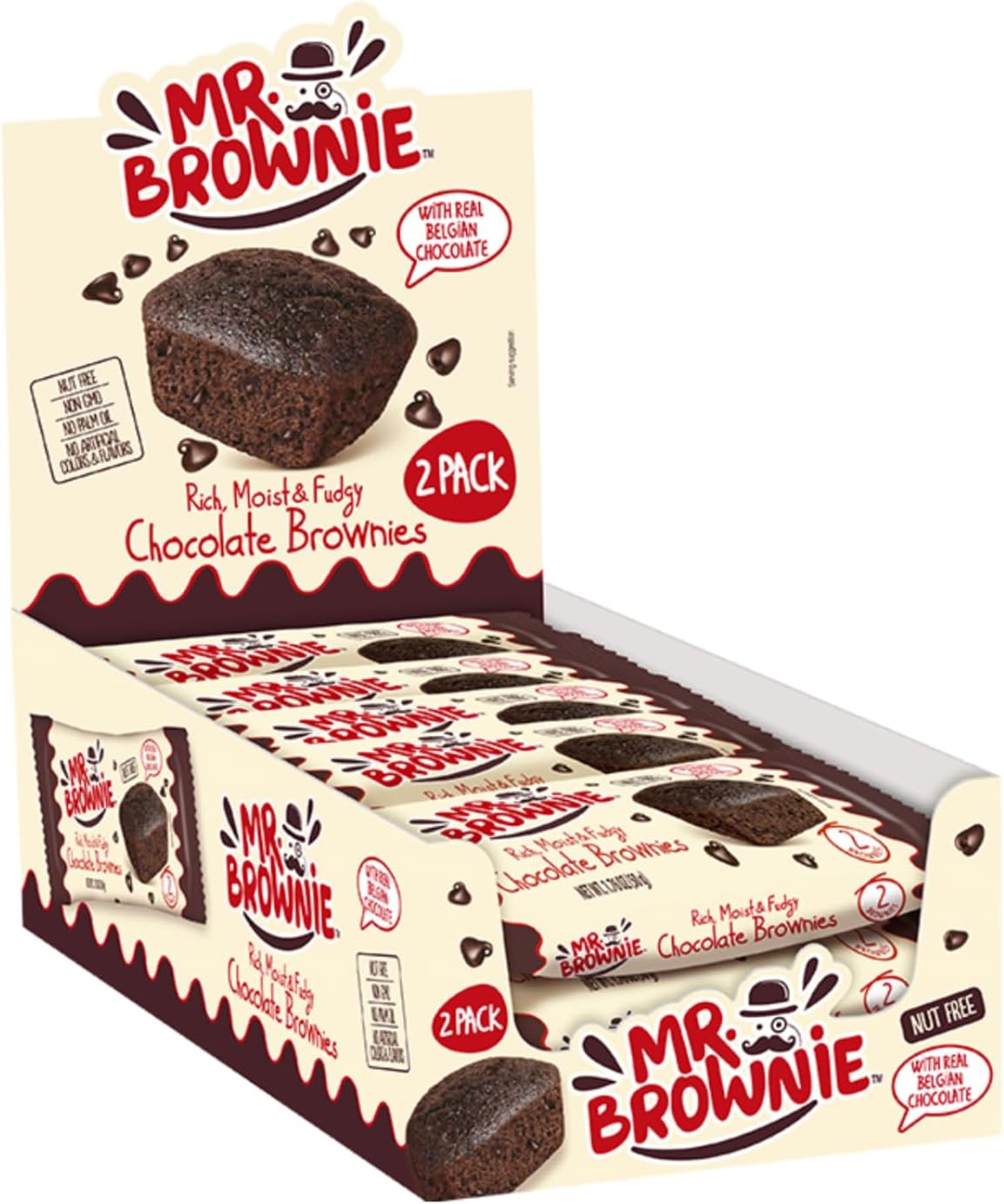 Mr. Brownie – Brownies de Chocolate Bipack (24 Unidades, 50 g)