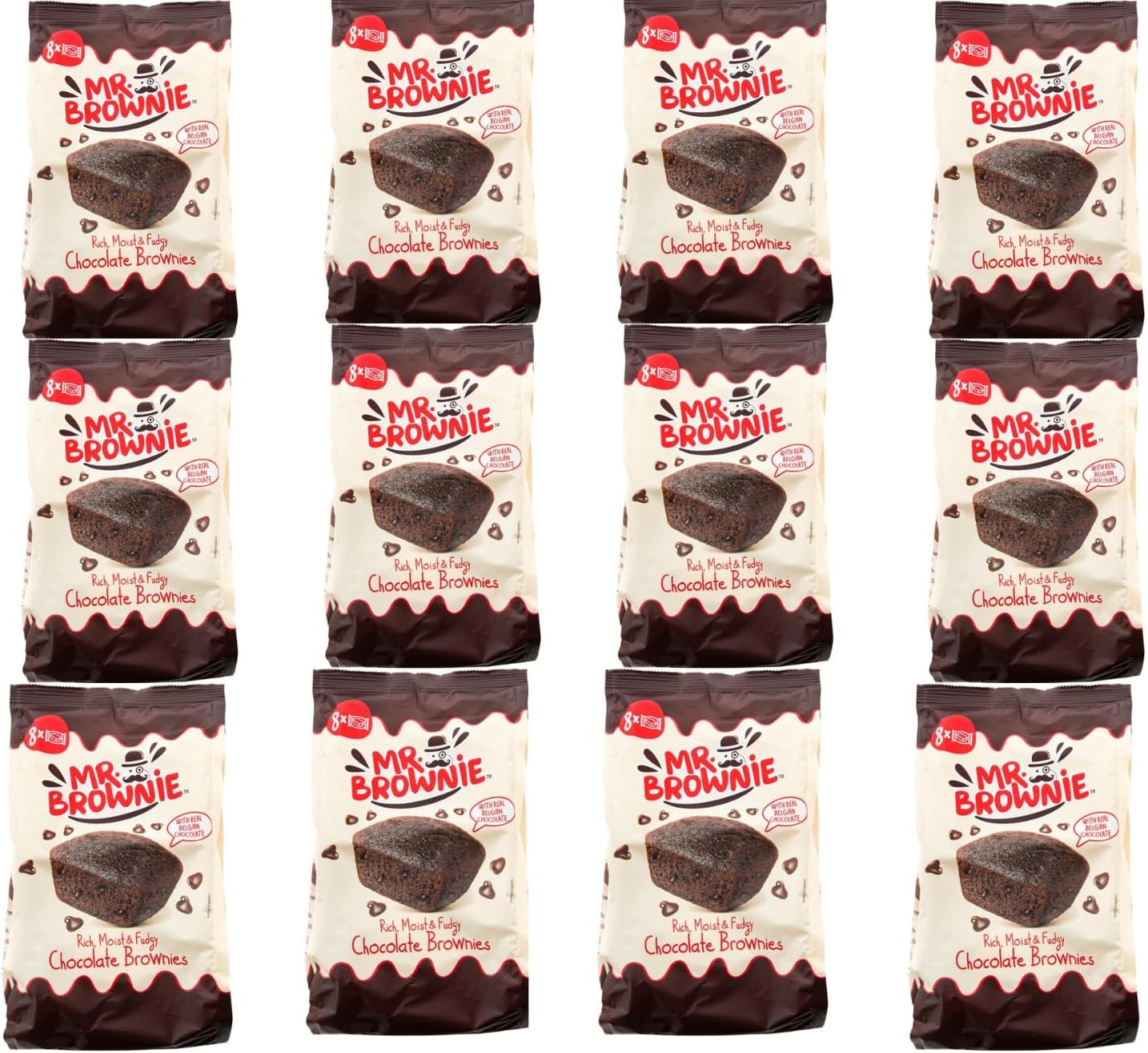 mr brownie negro chocolate belga brownie 8 und,12 bolsas 96 brownies