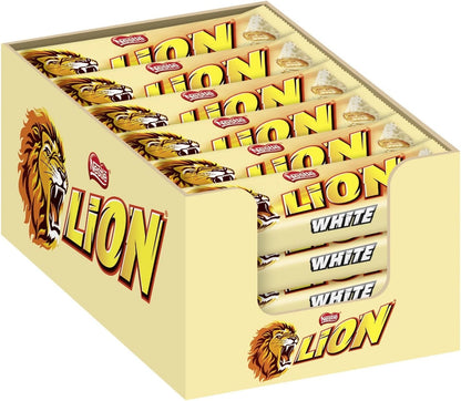 Nestlé Lion White – Chocolatinas de Chocolate Blanco con Caramelo y Cereales – 24 Unidades