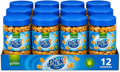 Pack of 12 Gullón Pick! Fish 250g | Crunchy Snack with Sunflower Oil High Oleic | Total 3 kg
