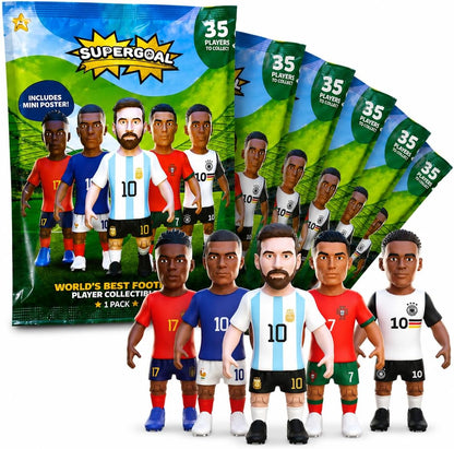 Golominas Company SuperGoal World – Pack de 6 Sobres | Figuras Coleccionables Oficiales de Fútbol