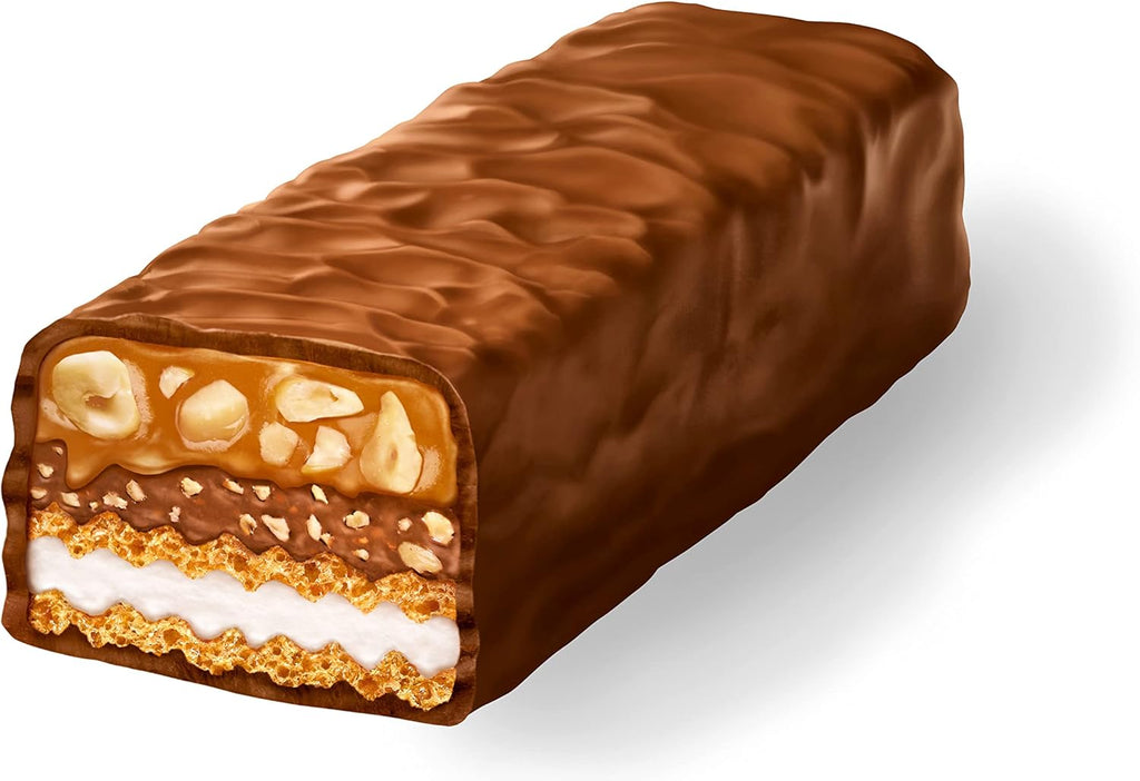 Knoppers Nutbar (24x40g) - Barra de barquillo con crema de leche (14,4%), crema de avellanas (14%), avellanas picadas (13,4%) y caramelo suave (22,2%)