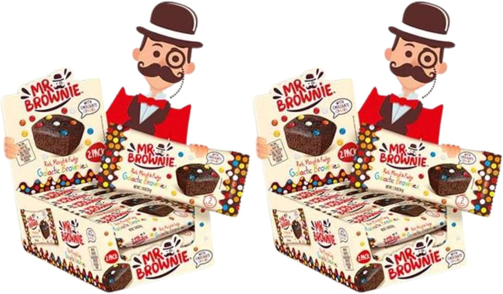 Mr. Brownie® | 24 Brownies de Chocolate Belga | Brownies Bipack Modelo Galactic - 12 x 50 g