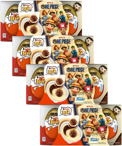 Kinder Joy One Piece – 4 Packs de 3 Huevos Sorpresa, 12 Unidades