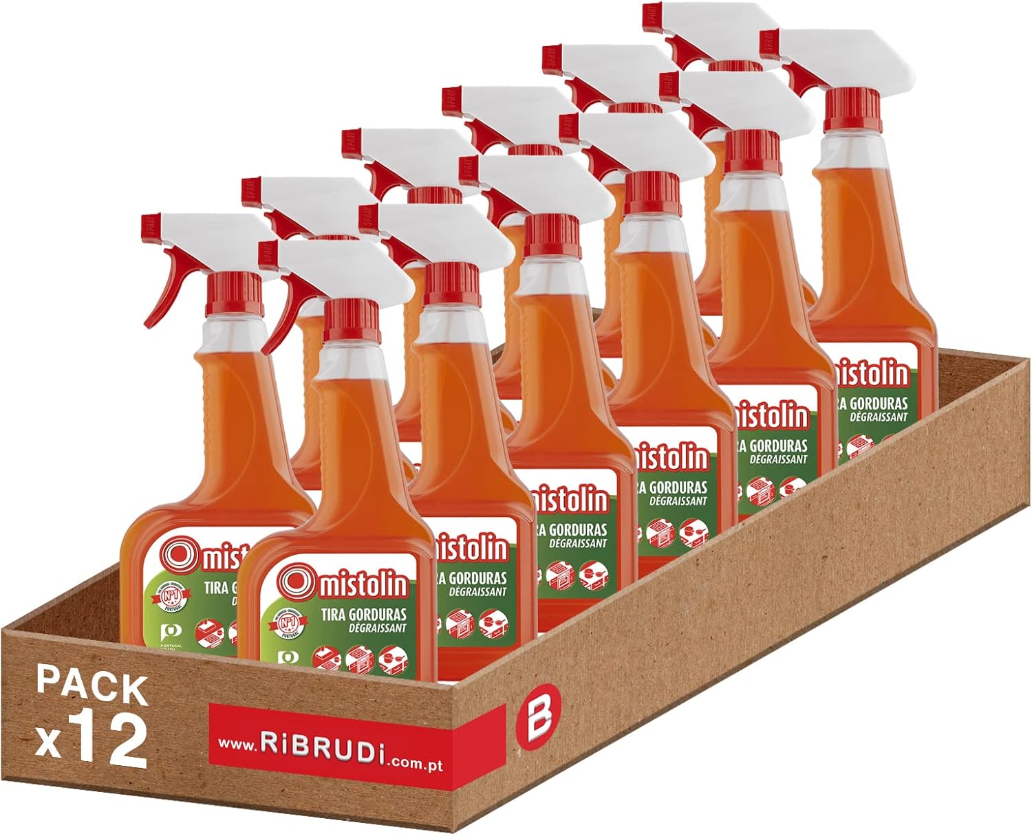 Mistolin Desengrasante Multiusos con Spray – Pack de 12