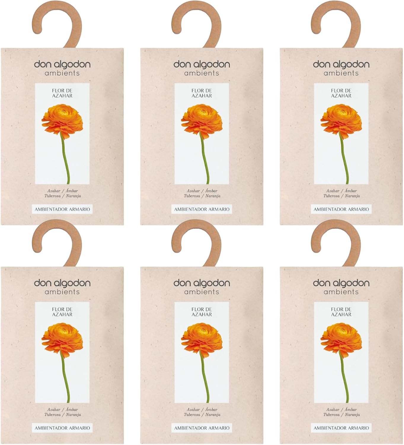 Don Algodón Ambientador de Armario Flor de Azahar Pack 6 uds