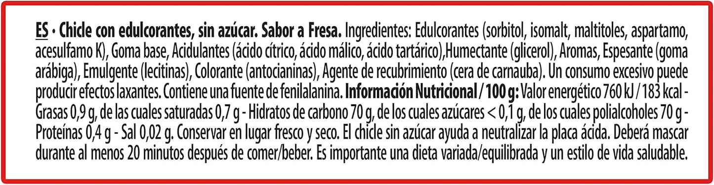 Trident Fresh Gragea Fresa – Chicles sin Azúcar Pack 24 envases