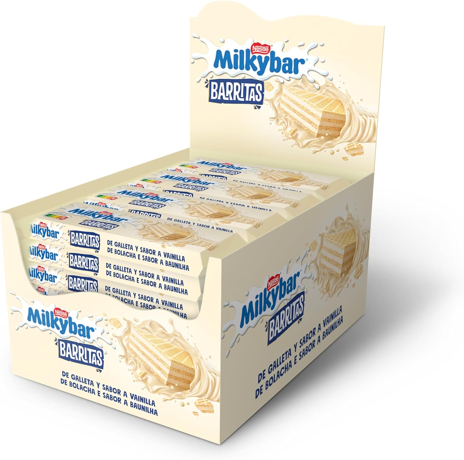 Nestlé Mikybar barrita barquillo chocolate blanco pack 30x30g Golominas
