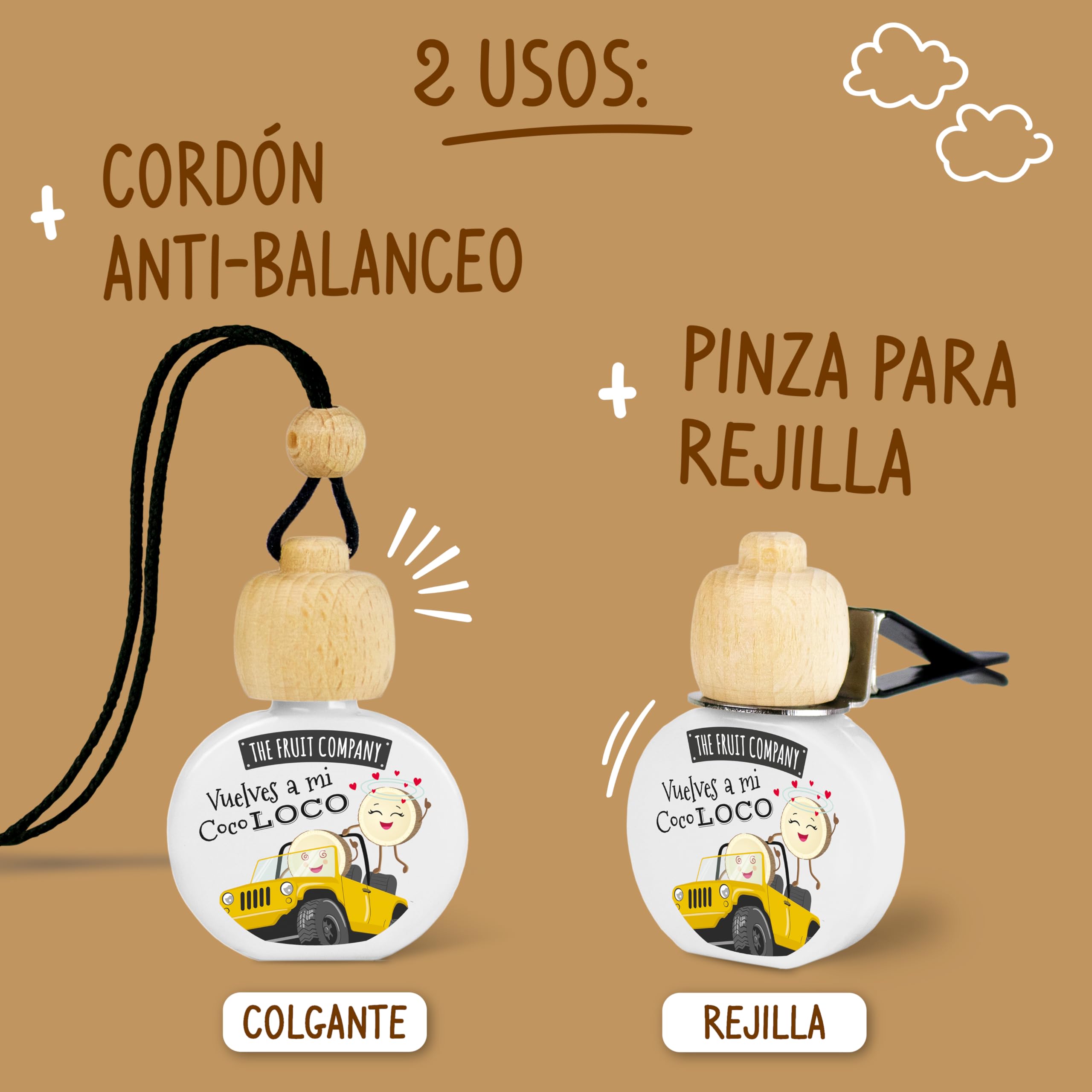 The Fruit Company - ambiebtador de coche  Pack de 4 unidades