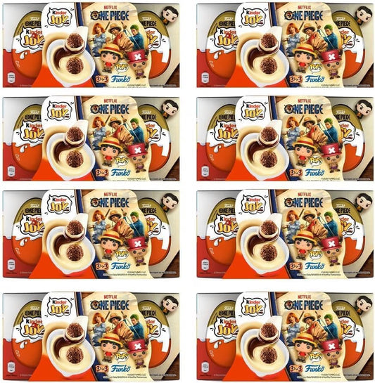 Kinder Joy One Piece x Funko Pop – 8 Packs de 3 Huevos Sorpresa, 24 Unidades, 480 g