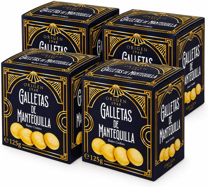 Pack 4 Galletas de Mantequilla 125 g – Galletas Crujientes Clásicas para Desayuno, Merienda y Café – 4 x 125 g