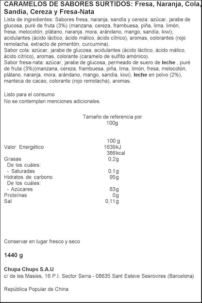 Chupa Chups Rueda de Piruletas Surtidas – 120 unidades