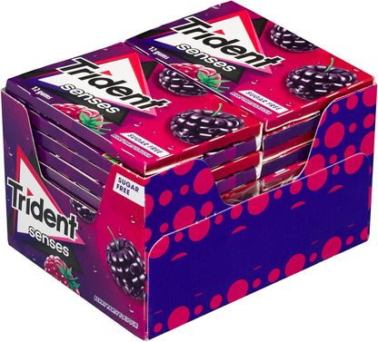 Chicles Trident Senses sabor menta verde y menta piperita sin azúcar - Paquete de 12 envases de 23 g