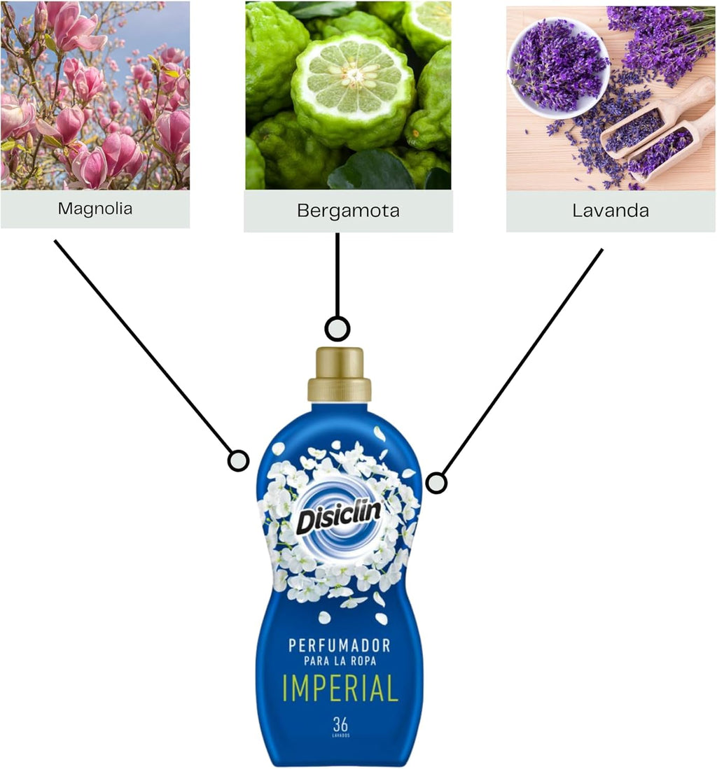 Disiclin Perfumador de Ropa Oceanic– Pack de 4 Botellas (144 Lavados) | Aroma Intenso y Elegante, Microcápsulas de Fragancia Duradera, Perfume Concentrado para Lavadora