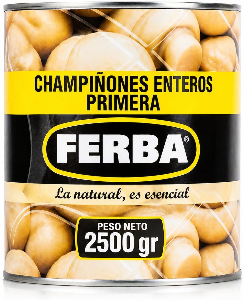 Champiñón Laminado 2500g – Hongos Frescos en Conserva, Corte Uniforme, Ideal para Cocina Profesional y Hogar