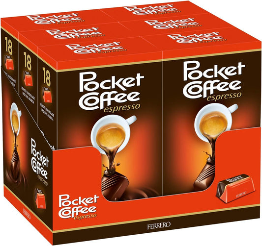 Ferrero Pocket Coffee 6 paquetes 225g bombones café chocolate Golominas