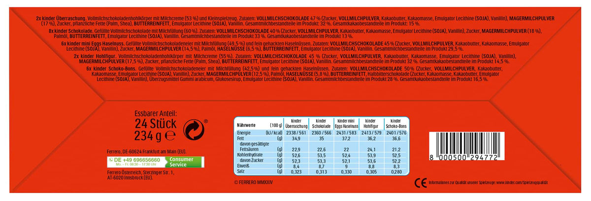 Calendario de Adviento Kinder Chocolate House – 24 Chocolatinas, 234 g