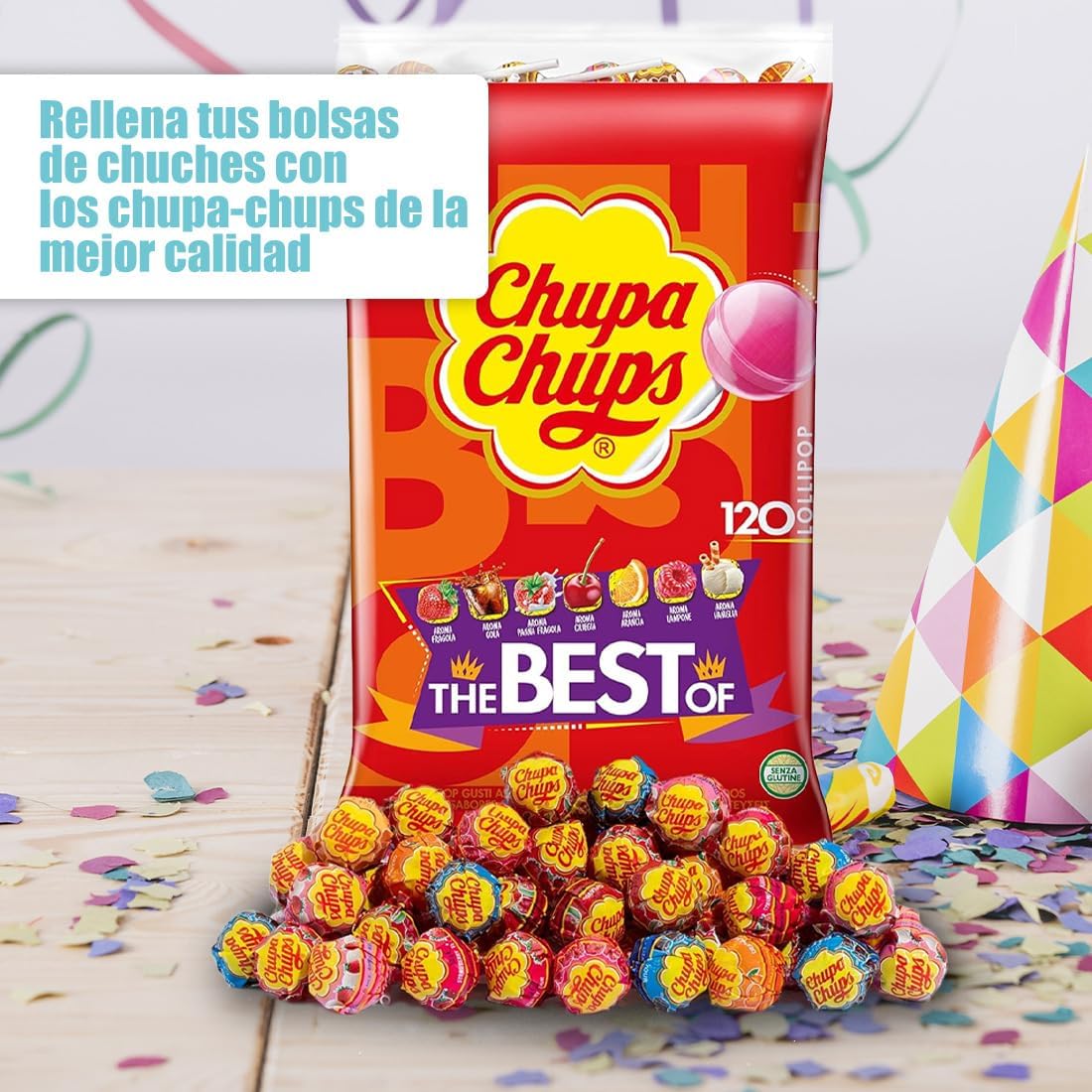 Chupa Chups Piruletas Surtidas – Pack 2 Bolsas x 120 unidades