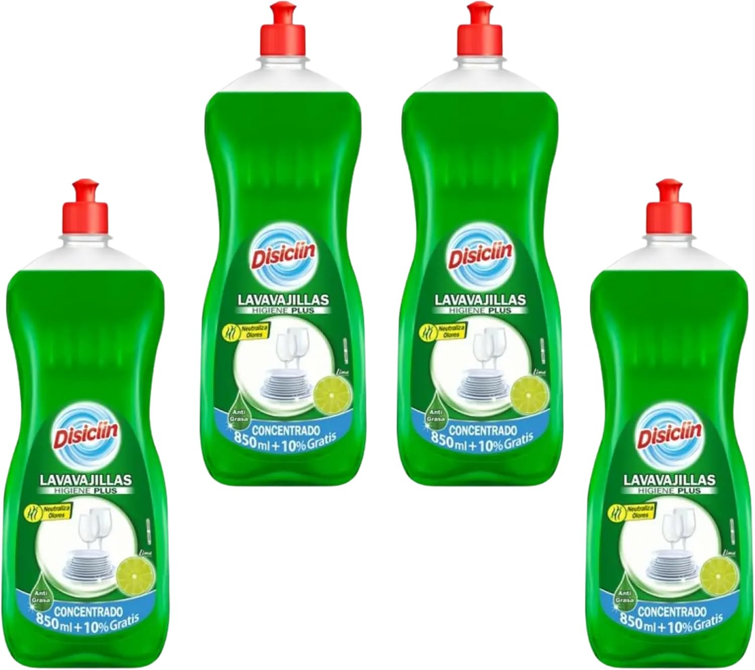 Lavavajillas Detergente Concentrado para Vajilla Lima 950ml Pack de 4
