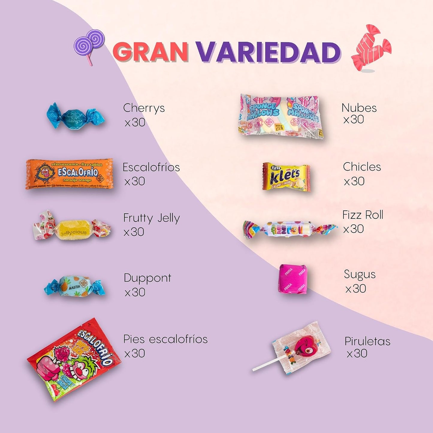 Mega Box de Chuches 300 Unidades con Escalofríos | Caja Surtida de Golosinas Sin Alérgenos | Mix de 10 Variedades para Fiestas, Piñatas, Halloween y Conos Dulces